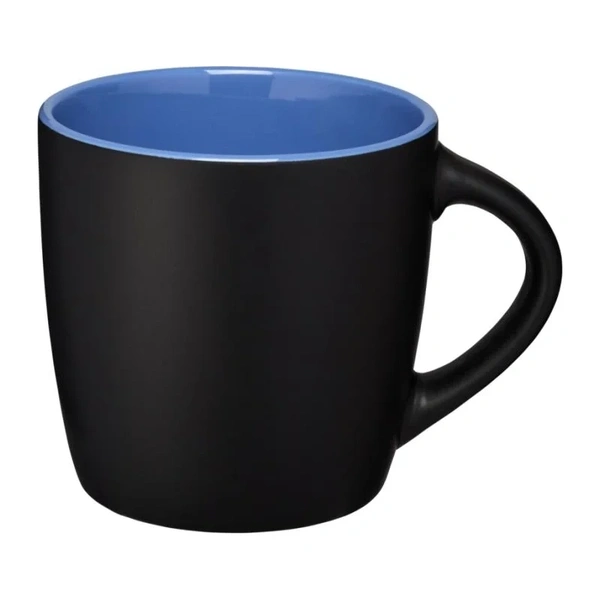 Printed Riviera Black Ceramic Mug - Blue