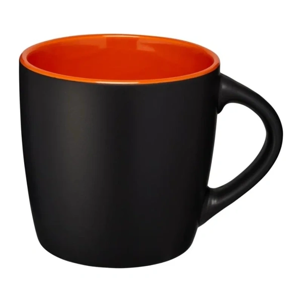 Printed Riviera Black Ceramic Mug - Orange